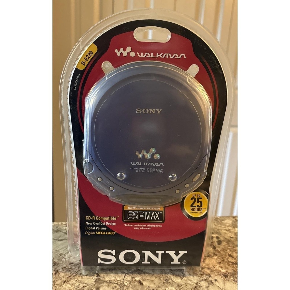 Sony Walkman ESP MAX Portable CD Player RARE‎ BLUE D-E220 NEW SEALED NOS 2001